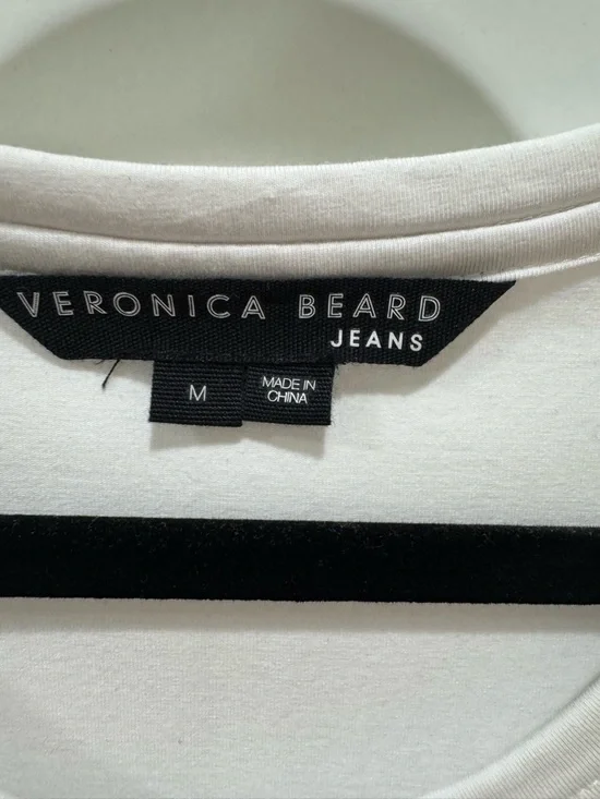 Veronica Beard Melany Mixed Media White and Tan High-Waist Belted Mini Dress - Picture 11 of 13